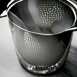 the strainer is in the pitcher.