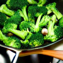 a dish of broccoli with garlic and olive oil.