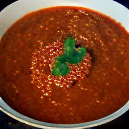 a pot of red lentil soup.