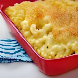 the baking dish is taken out of the oven and set aside for 5 minutes before serving.