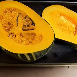the roasted winter squash is done and should be taken out of the oven.