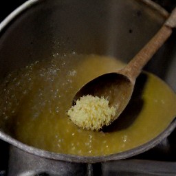 a quarter cup of melted clarified butter.