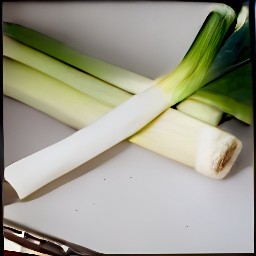 leeks that are trimmed and cut in half, rinsed under running water.