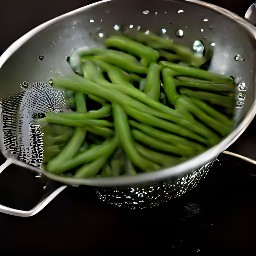 the green beans rinsed and drained.