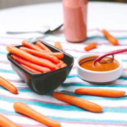 
Carrots make a delicious and nutritious side dish, appetizer or veggie tray item! They are gluten-free, egg-free, nut-free and soy-free. Enjoy them with a flavorful combination of ketchup, butter and honey.