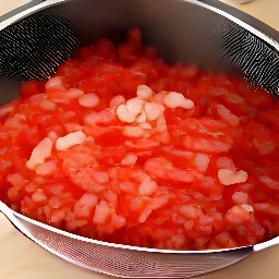 a bowl of tomato mixture.