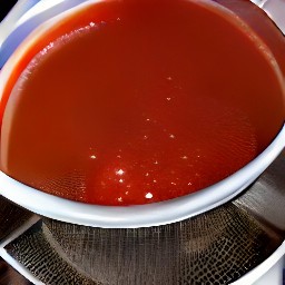 the tomato mixture is set aside without the sieve.
