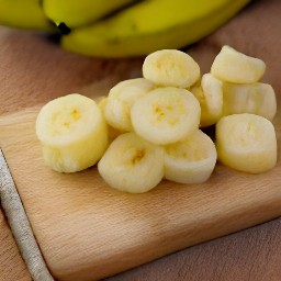 a sliced frozen banana.