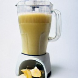 an orange and banana smoothie.