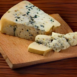 a slice of blue cheese.