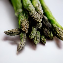 the asparagus is cut into pieces, with the ends trimmed.
