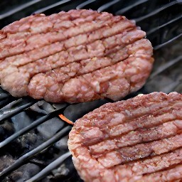semi-cooked burger patties.