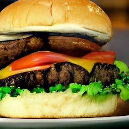 you will have a plate with the bottom of a grilled whole grain bun, followed by a layer of special sauce. on top of that lettuce, tomato slices, melted cheese and beef, onion slices, and pickle slices. the