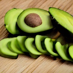 avocado halves that are peeled and stoned with a spoon, then cut into 1/2-inch slices.