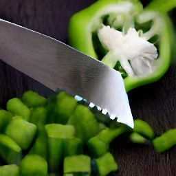 chopped red and green bell peppers.