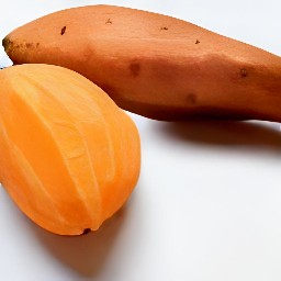 peeled sweet potatoes.