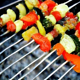 grilled vegetable kebabs.