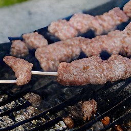 the skewers cooked for 4 minutes.