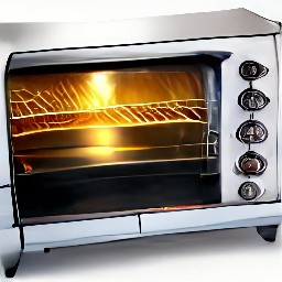 the toaster preheated for 5 minutes.
