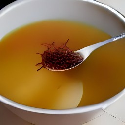 saffron-infused vegetable broth.