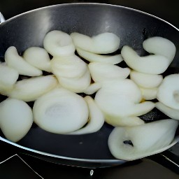 the onion slices will cook for 5 minutes.