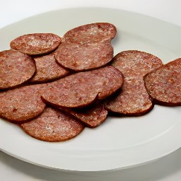 the sausages are transferred to a plate.
