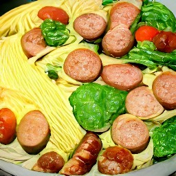 a savory pasta dish with beyond sausage, cherry tomatoes, black pepper, salt, and dried basil.