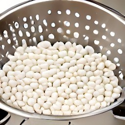 the white beans are drained.