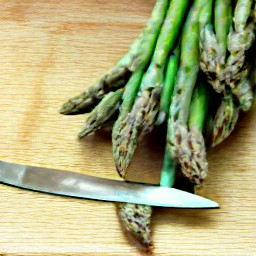 cut drained asparagus and slice tomatoes.