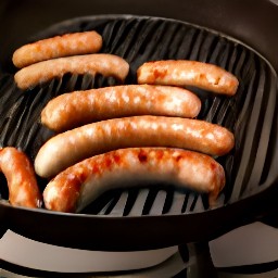 the beyond sausages hot italian are cooked for 7 minutes.