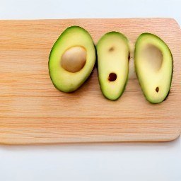 a peeled and sliced avocado.