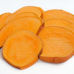 a sliced sweet potato.