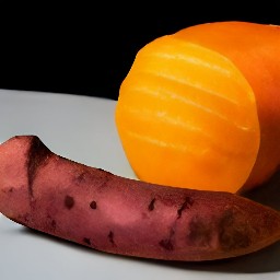 peeled sweet potatoes.