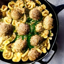 a cooked pasta veggies mixture.
