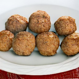 cooked balls on a serving plate.