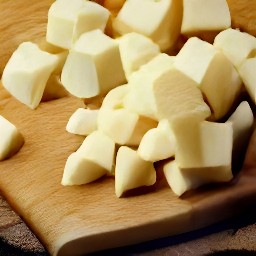 diced vegan cheese and stem sage.