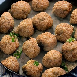 the balls are turned with a spoon.