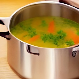 3 cups of hot water with vegetable broth.