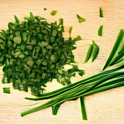 thinly chopped chives.