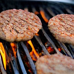 seven minutes of cook time, followed by turning off the heat to get cooked beyond burger patties.