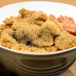 the output is a bowl of breadcrumb mixture.