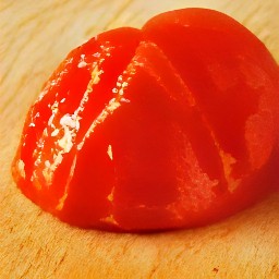a peeled tomato.