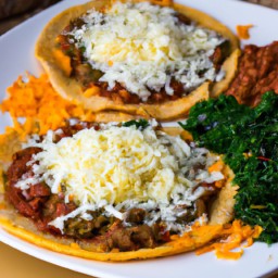 

Delicious and nutritious Beyond Burger Tostada with marinated kale is a gluten-free, eggs-free and nuts-free African lunch option made of meatless burgers patties, corn tortillas, refried beans & cheddar cheese.