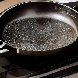 the avocado oil will start to sizzle and smoke.