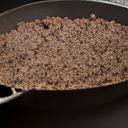 the crumbled burger patties are cooked for 5 minutes, stirring occasionally with a wooden spoon.