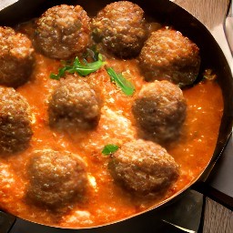 cooked meatballs.