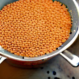the lentils are drained.