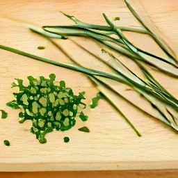 the chives are diced.