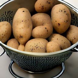 the potatoes are drained.