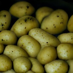 the potatoes placed on a baking sheet.